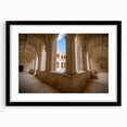 Abstract art print of Oaxaca scenery in vibrant, textured colors on a large framed canvas, ideal for living room decor.