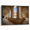 Black and white framed canvas of Oaxaca landscape, ideal for bedroom wall art in vintage poster style.