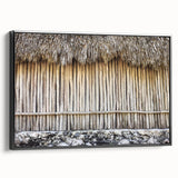 Black and white framed canvas of Quintana Roo landscape, in a vintage poster style, ideal for bedroom wall decor.