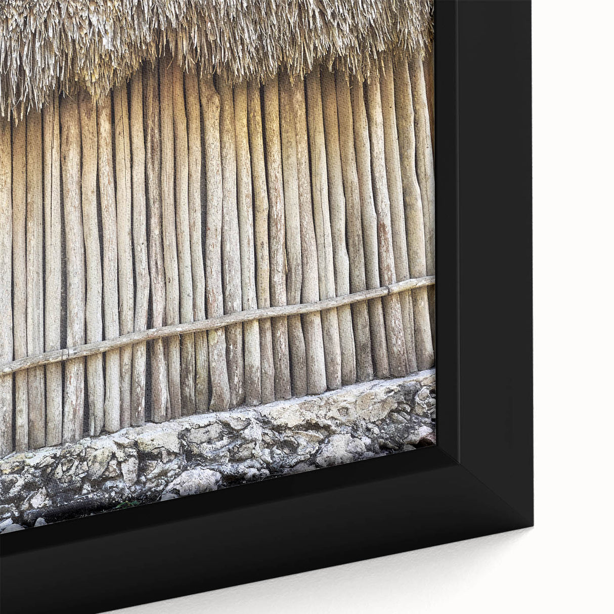 Textured black wall art depicting Quintana Roo scenery on a framed canvas with colorful accents, ideal for living room decor.