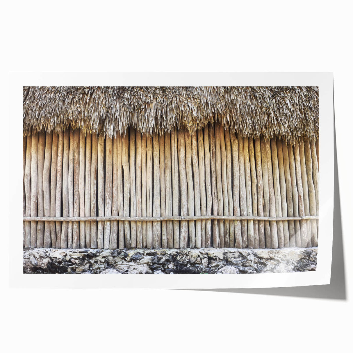 Extra large rolled print depicting Quintana Roo scenery with vibrant floral elements.