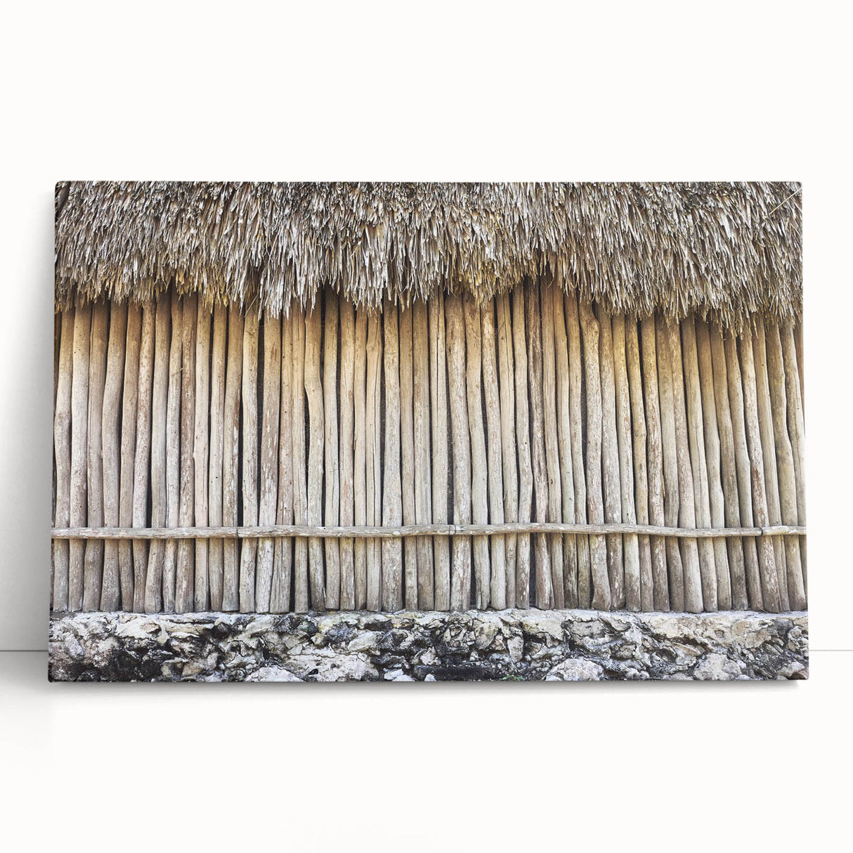 Black and white landscape art painting of Quintana Roo scenery on large stretched canvas, suitable for bedroom wall decor.