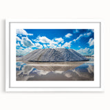 Textured art of abstract Yucatan scenery in muted earth tones on a framed white mat, ideal for bedroom art.