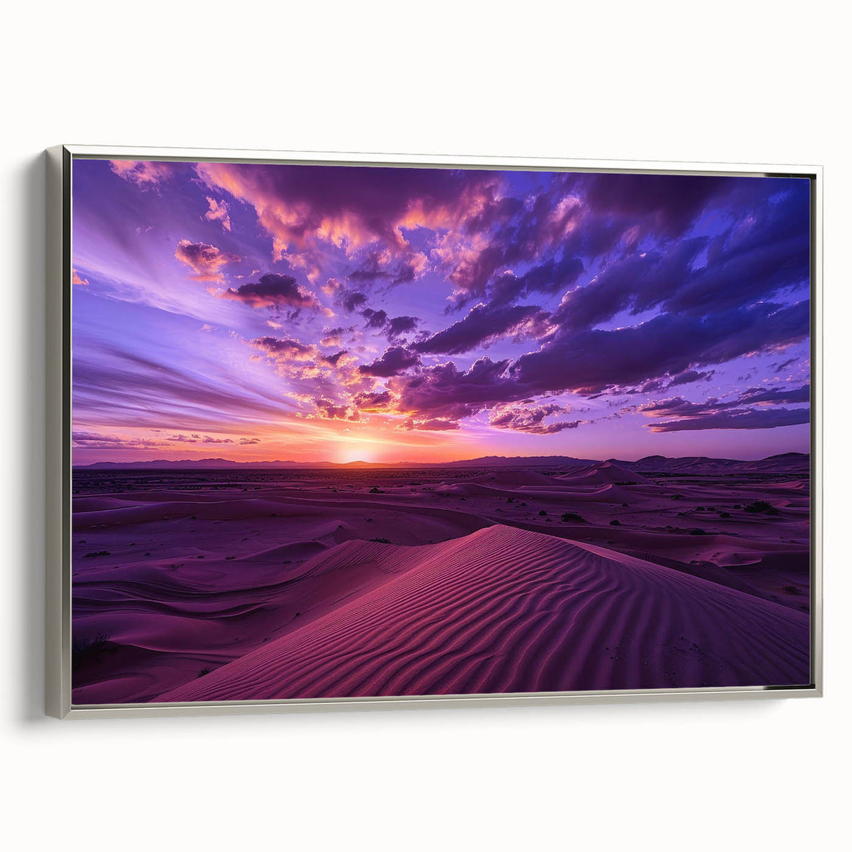 Landscape art painting of a Middle Eastern scenery in colorful tones on framed canvas, ideal for living room decor.