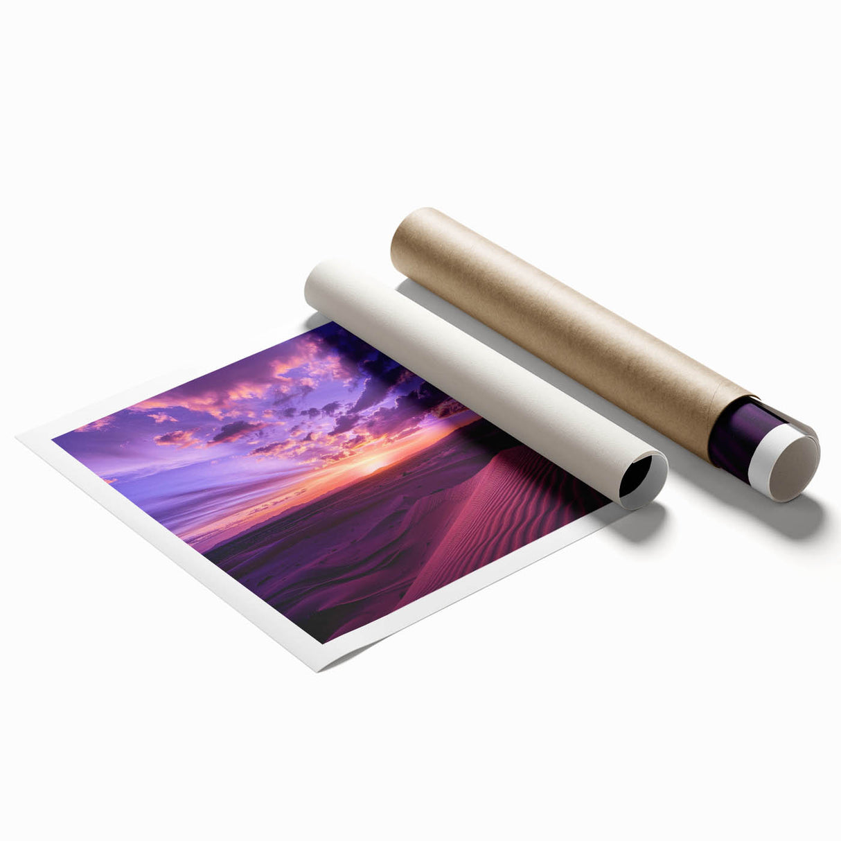 Extra large rolled print of a Middle Eastern scenic landscape with vibrant floral elements.