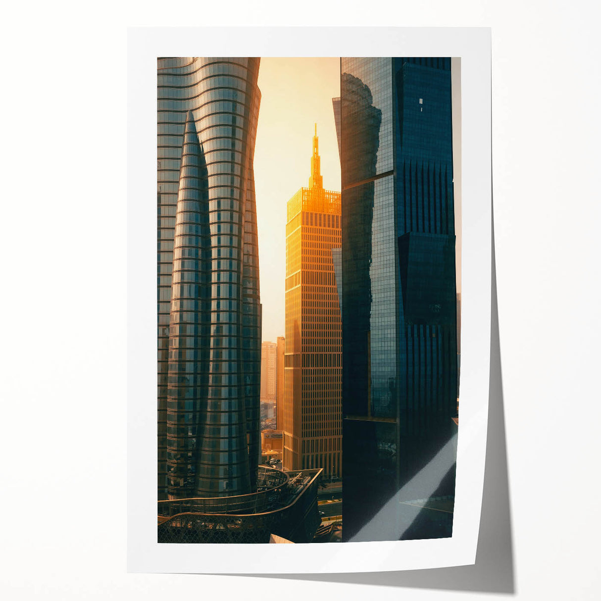 Extra large rolled print of a Middle Eastern Qatar scenery in muted earth tones, ideal for dining room decor.