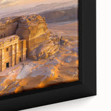 Extra large framed canvas featuring a textured black wall art scene with colorful Middle-Eastern scenery.