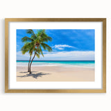 Extra large abstract art print in textured style, featuring muted blue and gold tones on a framed canvas.
