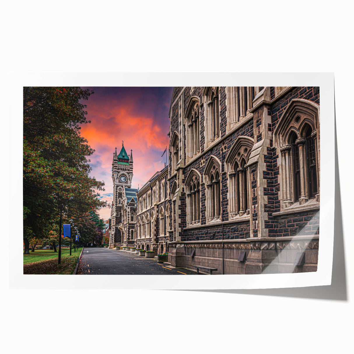 Extra large rolled print of Otago, New Zealand scenery with vibrant green and blue tones, ideal for art wall dining room.