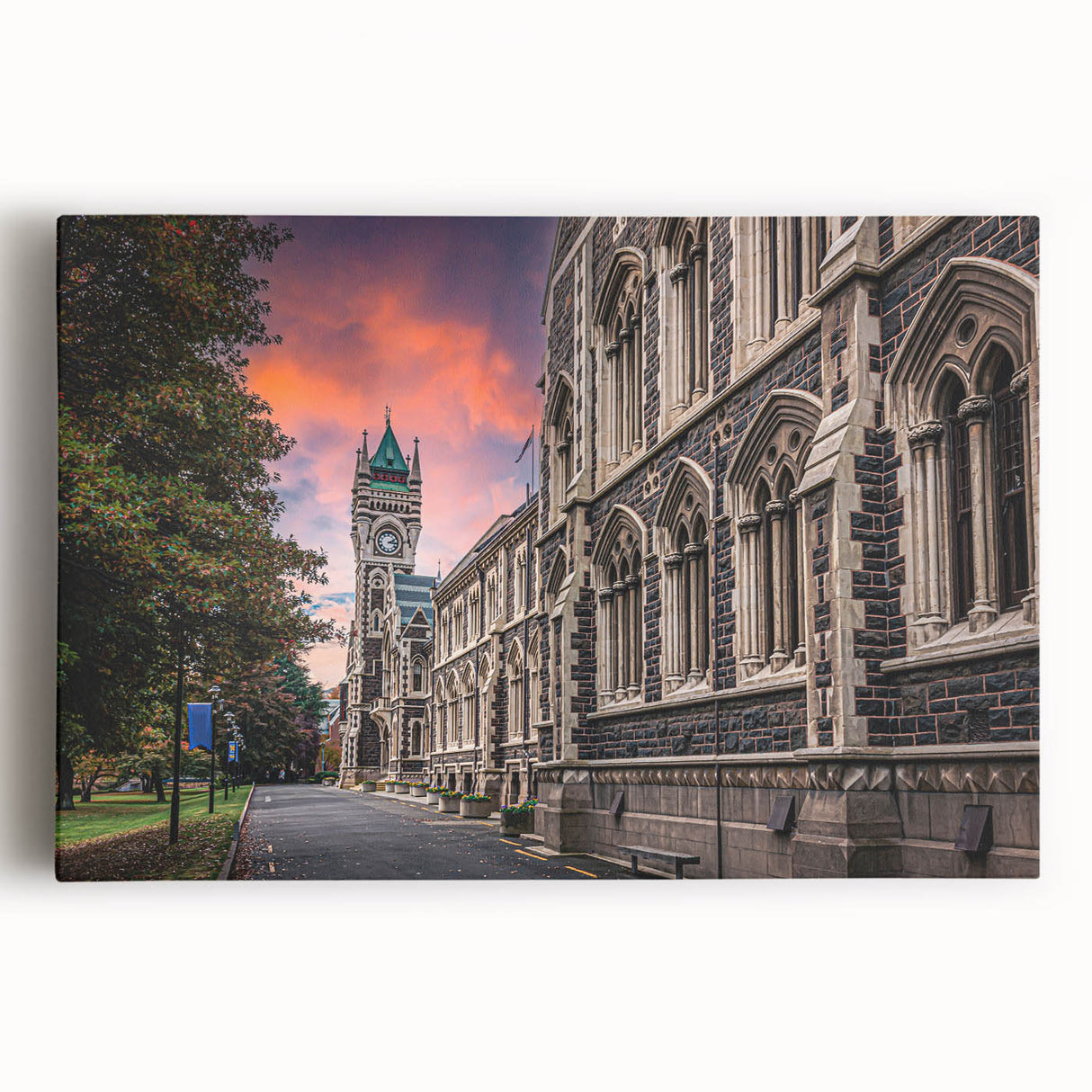 Black and white photo of Otago, New Zealand on stretched canvas, featuring serene landscape, ideal for kitchen wall art.