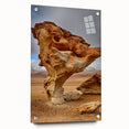 Abstract landscape of Bolivia in muted earth tones on acrylic glass, suitable for bedroom or dining room decor.