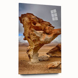 Acrylic print of large abstract depiction of Bolivia's landscape in earthy tones, suitable for bedroom or dining room art.