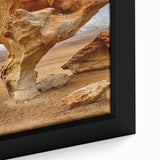 Extra large framed canvas featuring a textured depiction of a Bolivian landscape in black with colorful accents.