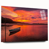 Acrylic print of a large abstract depiction of a Brazilian landscape in vibrant greens and blues.