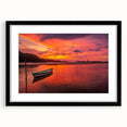 Colorful abstract art print of a Brazilian landscape in vibrant hues, textured on a large framed canvas.