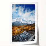 Extra large rolled print of a Chilean landscape with vibrant greenery and mountains, ideal for art wall dining room.
