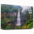 Acrylic print of a large abstract depiction of a Colombian landscape in earthy tones.