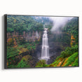Black and white framed canvas featuring a vintage-style Colombian landscape, ideal for bedroom wall decor.