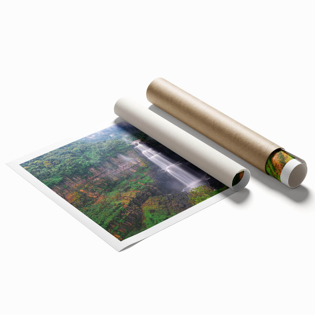 Extra large rolled canvas print featuring a vibrant floral scene, ideal for classy bathroom or large living room wall art.