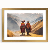 Extra large wall art featuring an abstract representation of a South American scenery in Peru.