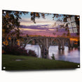 Large abstract wall art depicting an Alabama landscape in muted green and blue tones on acrylic glass.