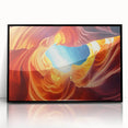 Large abstract wall art depicting Antelope Canyon in Arizona, using muted earth tones on a framed acrylic.