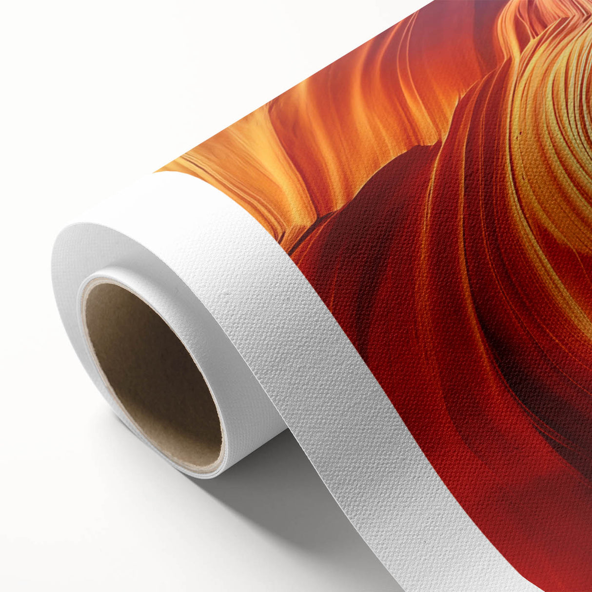 Art deco poster of Arizona's Antelope Canyon in earth tones on rolled canvas, ideal for nursery wall art.