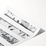 Extra large wall art featuring line art flowers in muted colors on a rolled print, suitable for large living room decor.