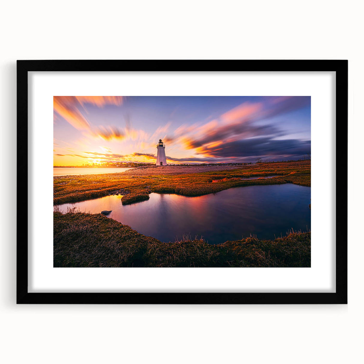 Extra large abstract art print of colorful, textured scenery, framed in black, ideal for living room decor.