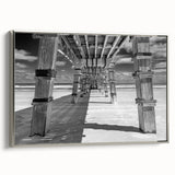 Framed canvas depicting a vintage Daytona landscape in vibrant colors, ideal for living room decor.