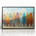 Large abstract wall art of Kauai landscape in muted green and blue tones on a framed acrylic.