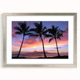 Textured art print of abstract Maui scenery in silver frame, featuring muted earth tones, ideal for bedroom art.