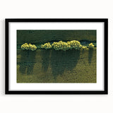 Extra large textured abstract art print of colorful Iowa scenery in a black frame, ideal for living room decor.