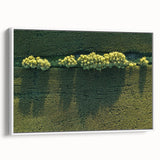 Vintage poster art of Iowa scenery on extra large framed canvas, featuring colorful art on a black background.