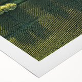 Art deco poster of Iowa scenery in muted earth tones on rolled canvas, suitable for dining room wall art.