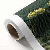 Art Deco-style Iowa scenery on rolled canvas, featuring muted earth tones, ideal for nursery wall art.