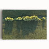 Black and white photograph of a serene Iowa landscape on large stretched canvas, suitable for kitchen art.