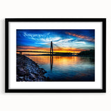 Extra large abstract art print depicting colorful, textured Kansas scenery on a black framed canvas.