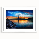 Abstract art print depicting Kansas scenery in muted earth tones, framed with a white mat, suitable for dining room decor.