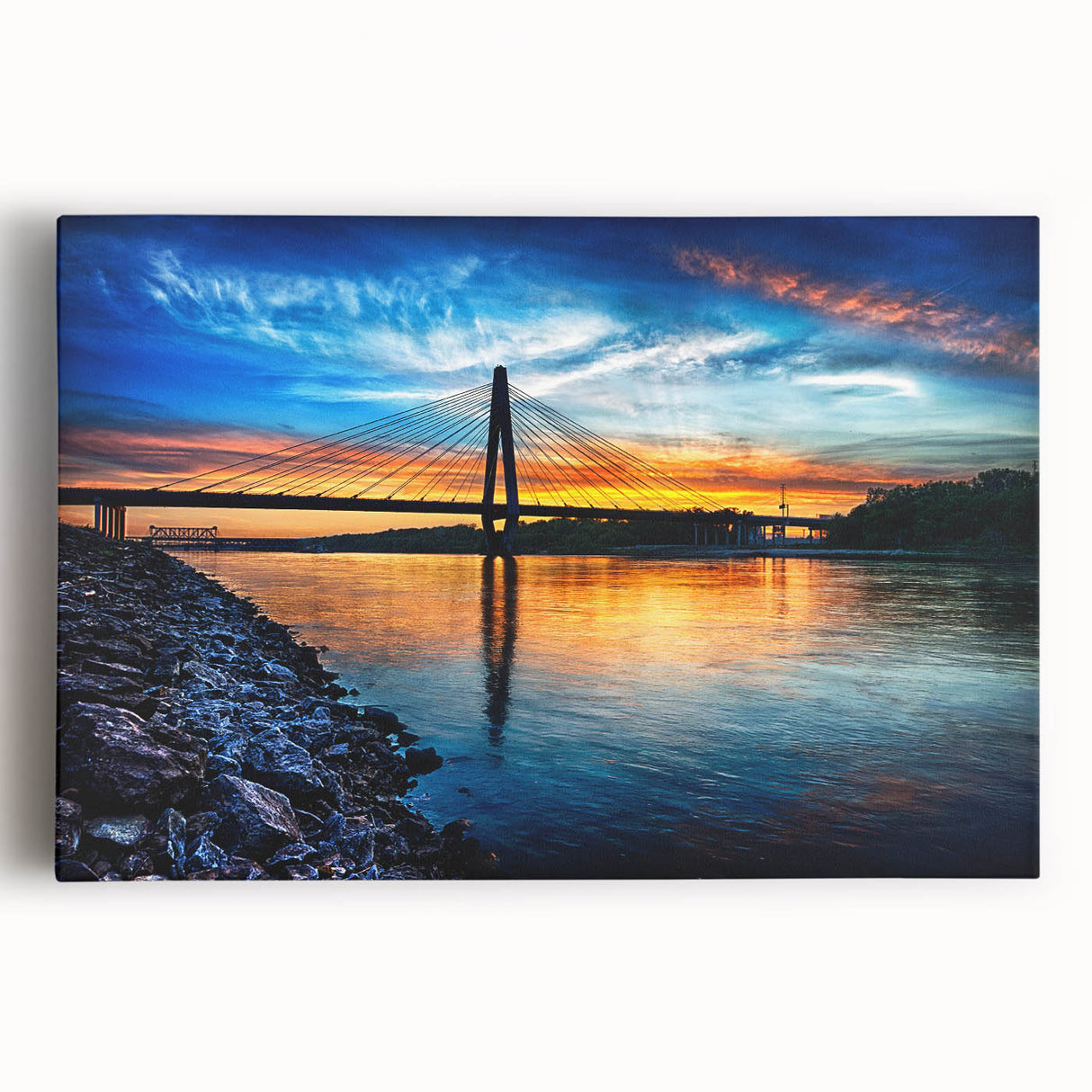 Black and white photo of Kansas scenery on a large stretched canvas, suitable as kitchen wall art.