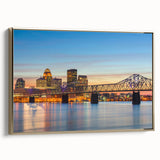Framed canvas featuring a vintage-style Kentucky landscape with muted earth tones, ideal for bedroom wall art.
