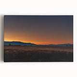 Black and white photograph of Montana scenery on large stretched canvas, suitable for kitchen wall art.
