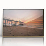 Large art print featuring a mid-century modernist New Jersey scenery in gold tones on acrylic.