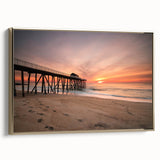 Framed canvas of New Jersey landscape with muted green and gray tones in a vintage poster style, suitable for bedroom decor.