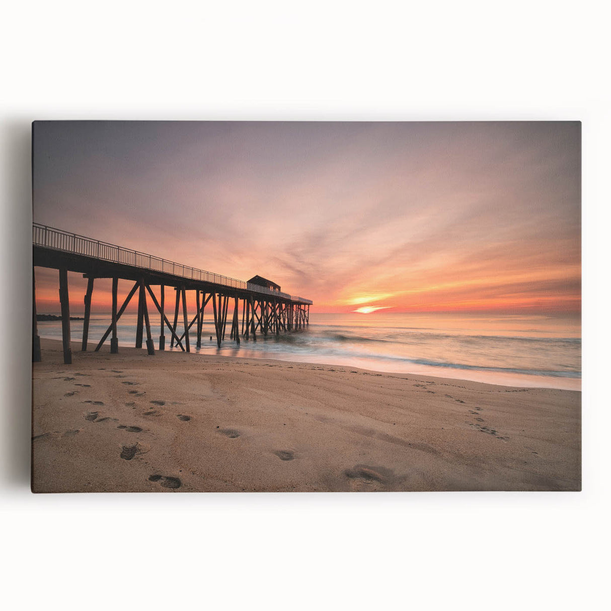 Black and white stretched canvas featuring a panoramic New Jersey scenery, suitable for kitchen wall art.