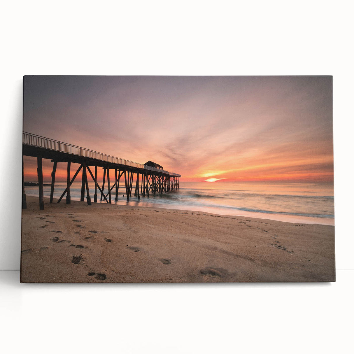 Black and white photo of New Jersey scenery on a large stretched canvas, ideal for kitchen wall art.