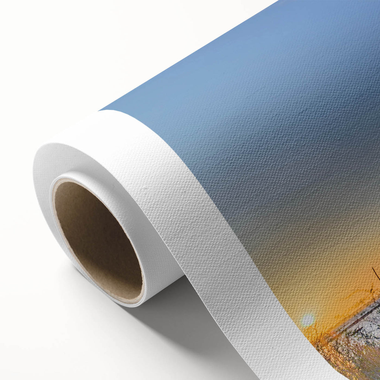 Art deco style poster of Charlotte skyline in pastel shades on rolled canvas, suitable for nursery wall art.