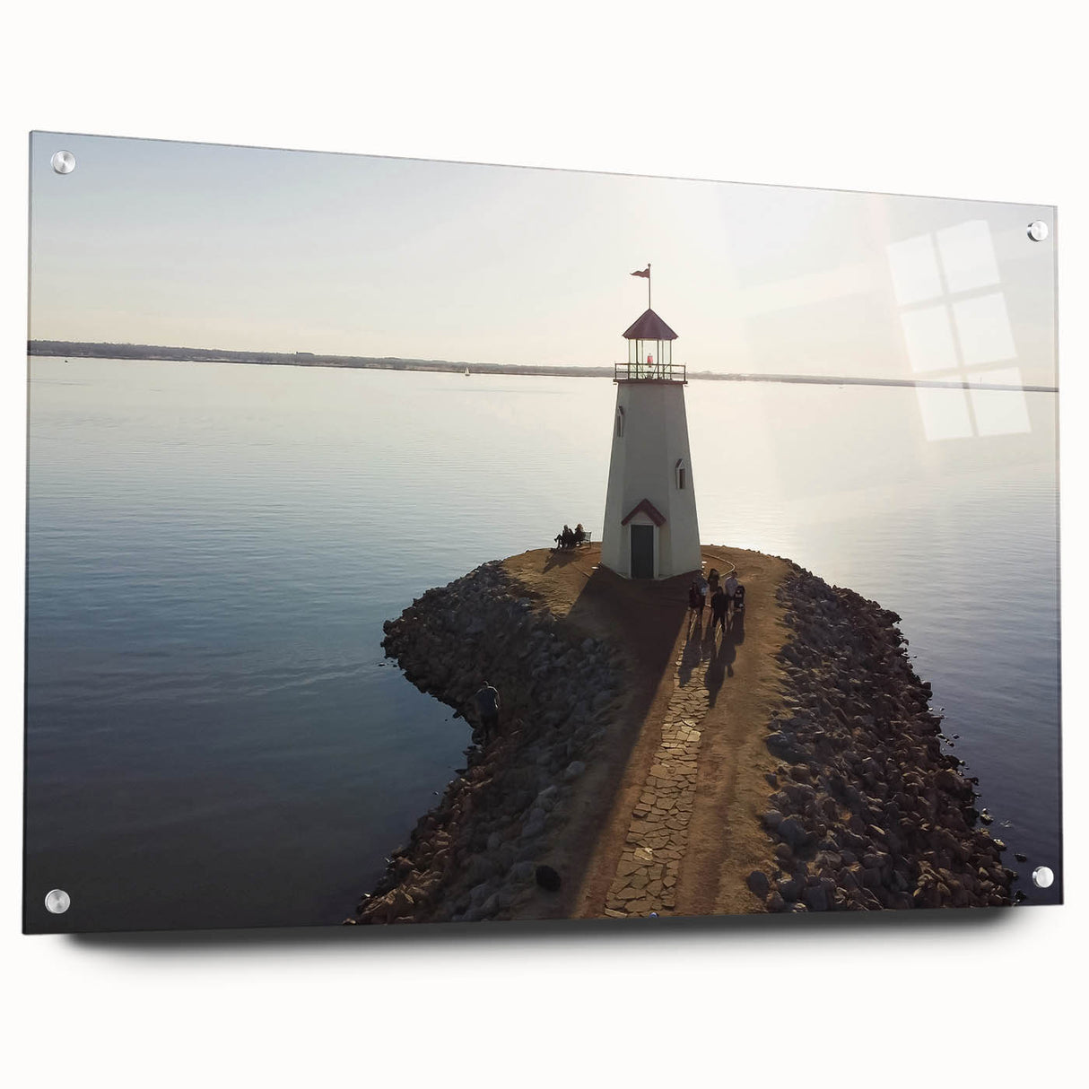 Large abstract wall art depicting a scenic Oklahoma landscape on acrylic glass, suitable for bedroom or dining room decor.