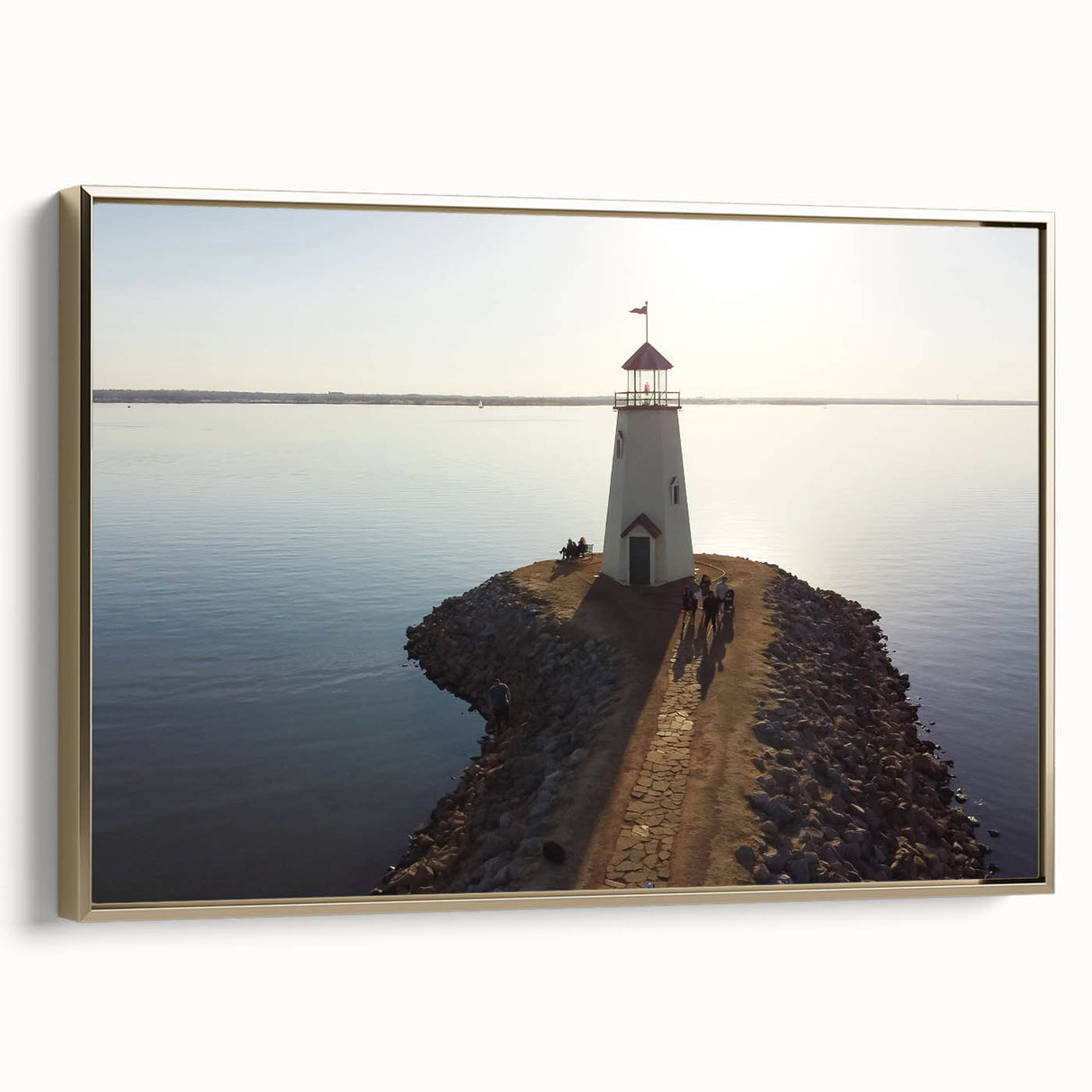 Framed canvas depicting a vintage-style Oklahoma landscape in black and gold tones, suitable for bedroom decor.