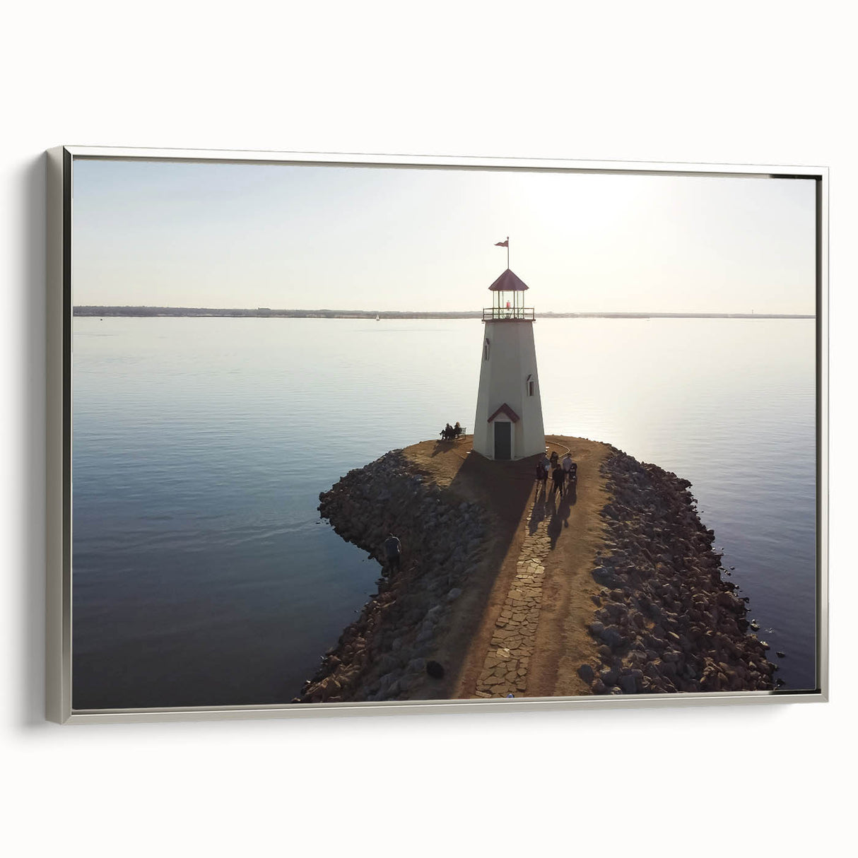Framed canvas featuring a vintage-style Oklahoma landscape in black with colorful accents, ideal for living room decor.